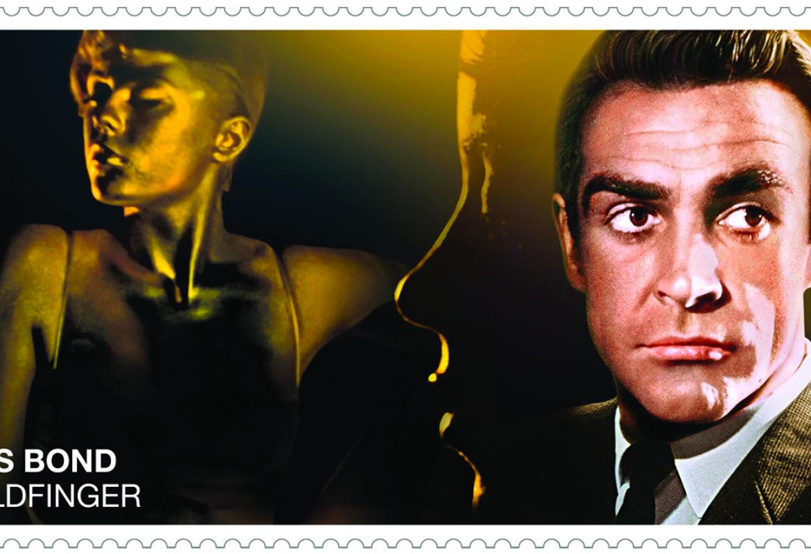 1. timbre anglais de 2020 montrant Sean Connery dans son rôle de James Bond. 