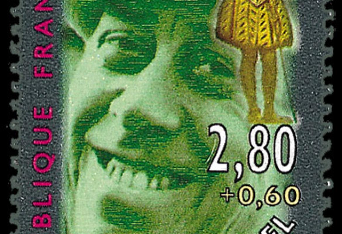 Timbre Fernandel émis en France en 1994, YT n° 2898 issu de la série De la scène à l’écran.