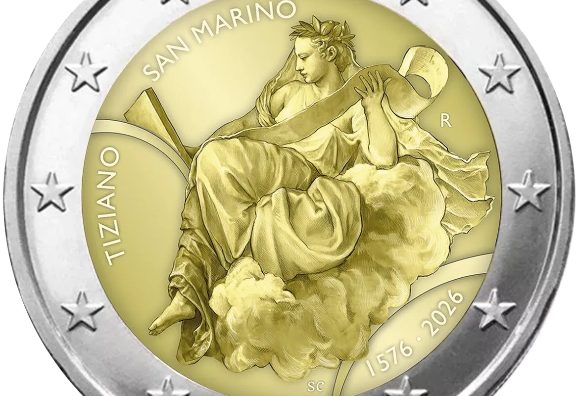 Saint-Marin 2026, 2 euros 450 ans de la mort du Titien © Divisione filatelica e numismatica 