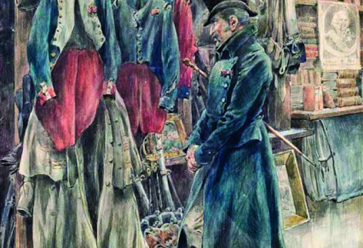 3. Le retour des prisonniers n’est pas qu’une question humanitaire et sociale, elle est aussi politique. Le gouvernement de Louis XVIII, par son action, espère bien améliorer son image auprès des Français. Pour autant, certains de ces soldats, notamment ceux qui ont connu les fastes et les heures de gloire de l’Empire, n’adhèreront pas au nouveau régime. C’est le cas de certains « demi-soldes », ces officiers rayés des cadres d’active et renvoyés dans leur foyer. Ici, une illustration de Job (1858-1931).