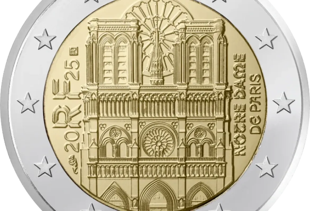 France, 2025, coincard 2 euros Notre-Dame de Paris ©Monnaie de Paris