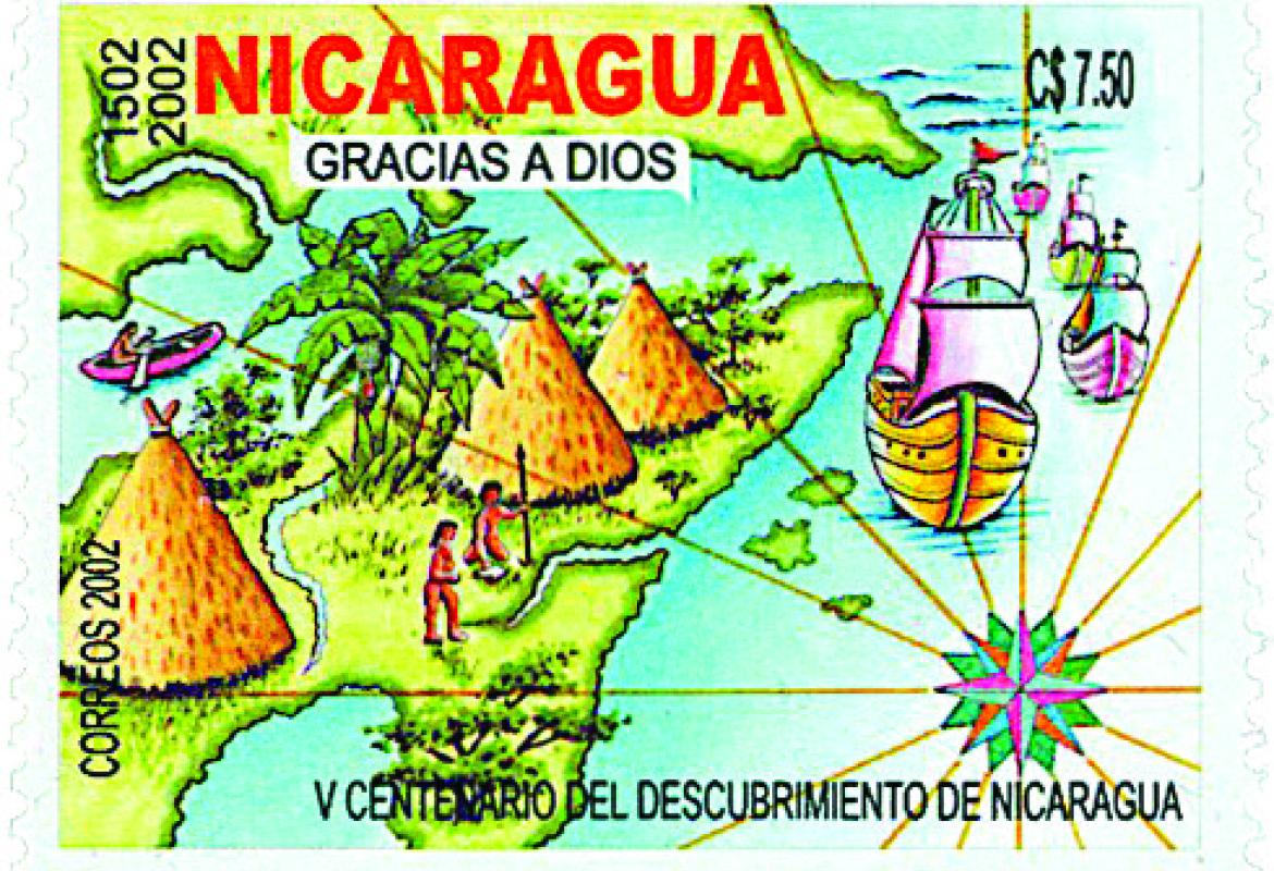 2002, n° 2543 500e anniversaire de la découverte du Nicaragua par Colomb en 1502