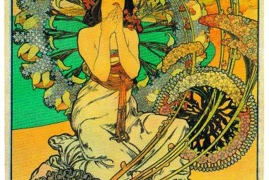 Monaco Monte-Carlo. Affiche d’Alfons Mucha dans la série des Affiches artistiques de la revue " La Plume", 1899. Reproduction en carte postale contemporaine par les éditions SDAC, Paris. Format 11,5 x 14 cm. 