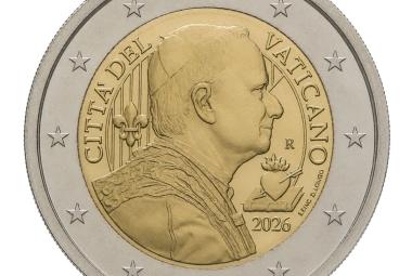 Avers de la pièce de deux euros de la série nationale à l’effigie de Léon XIV ©CFN