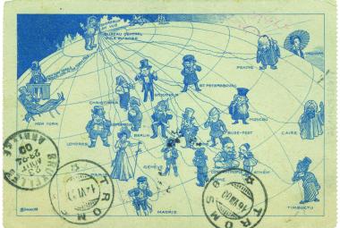 3. Illustration extérieure de la carte-lettre. Le dessin est signé A Sörensen, 1900.